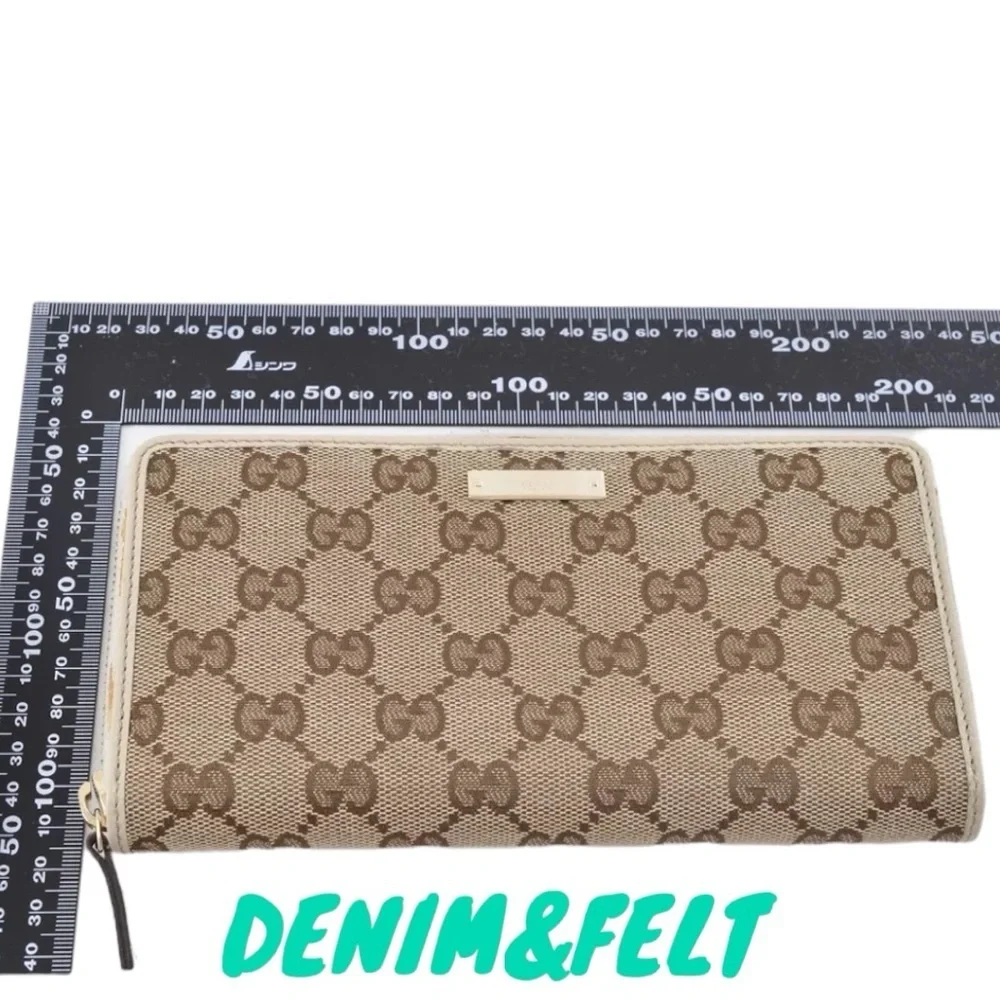 🤎GUCCI GG Beige/Off White Monogram Metal Bar Zip Around Long Wallet | PRELOVED! - Picture 16 of 16